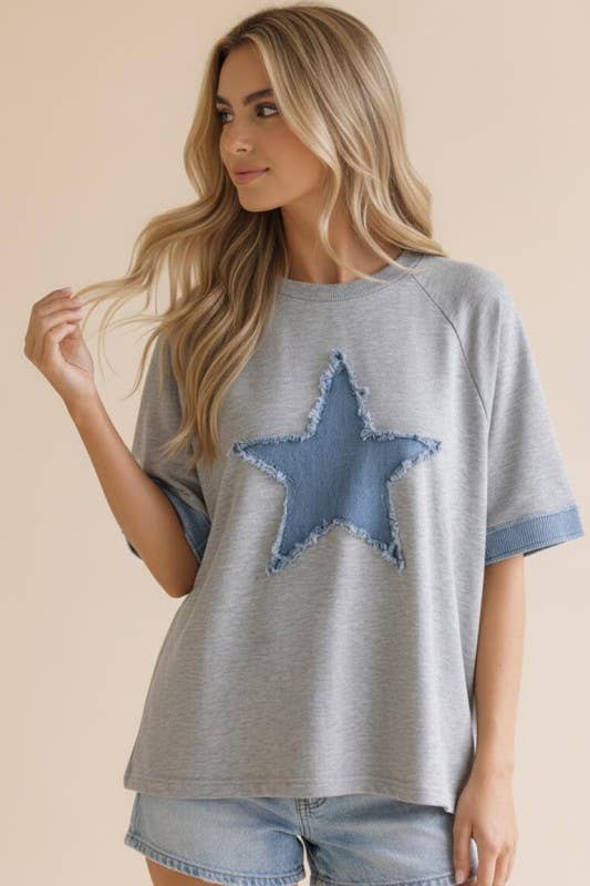 Denim Star Top - PLUS