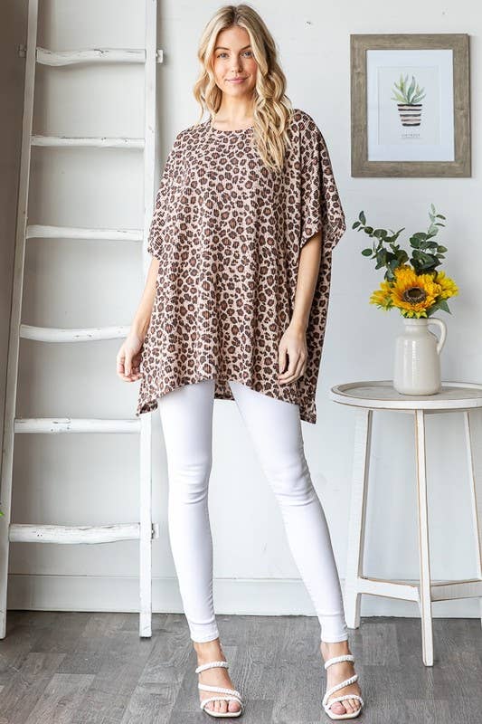 Leopard DROP SHOULDER TOP