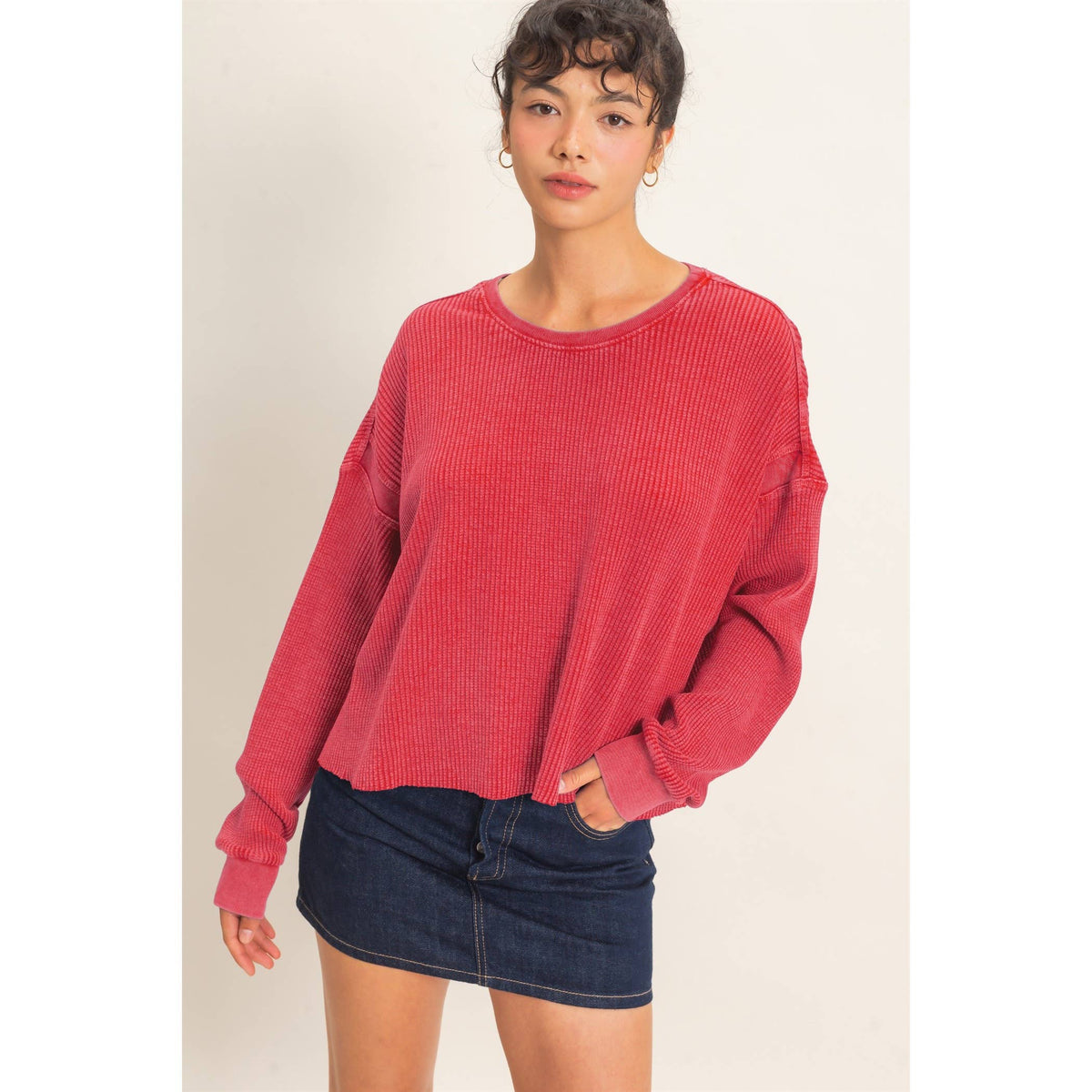 Waffle Open Back Top