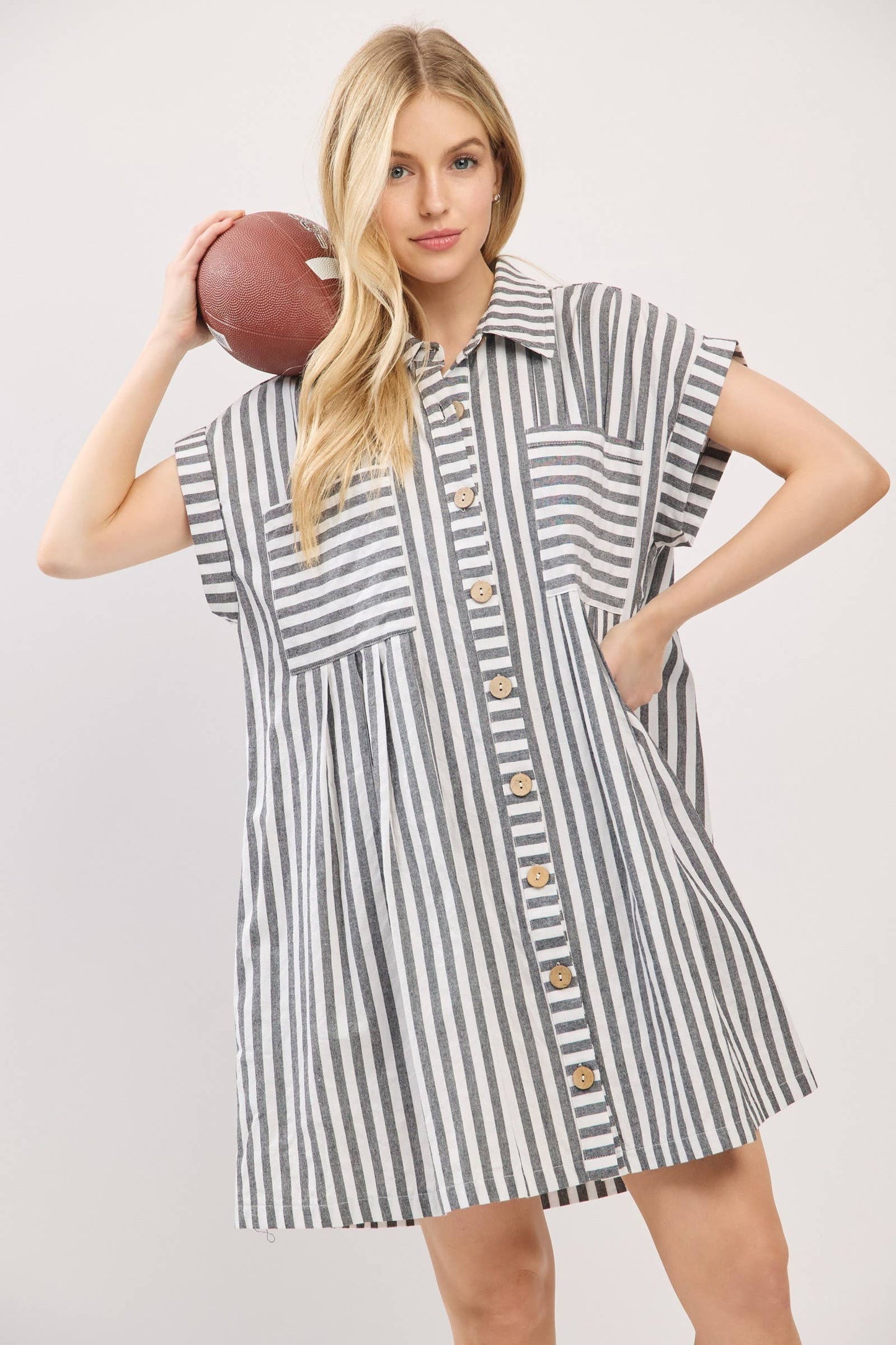 Striped Button Down Dress
