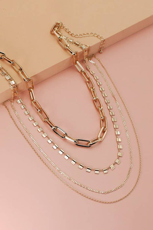 4 CHUNKY CHAIN LINK NECKLACE | 25N236