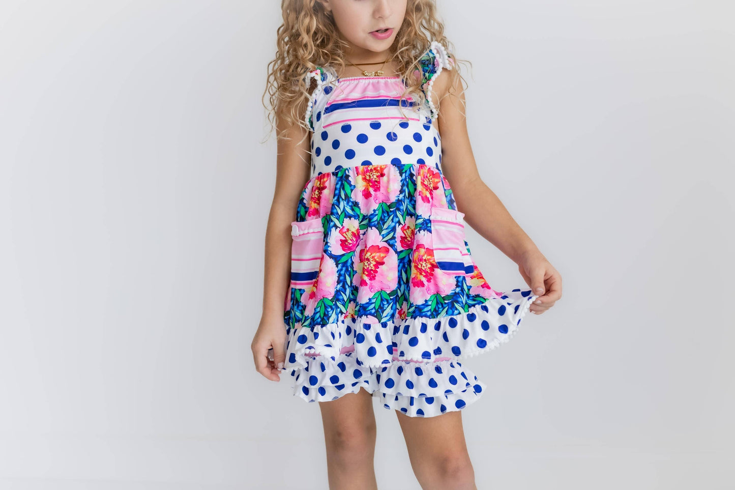 Kids Floral & Polka Dot Set