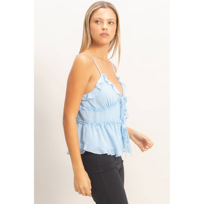 Tiered Tie-Front Top