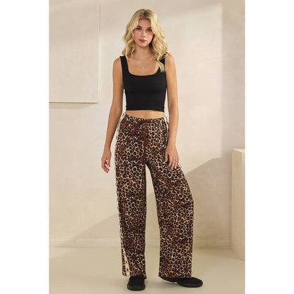 Leopard Star Striped Wide Pants