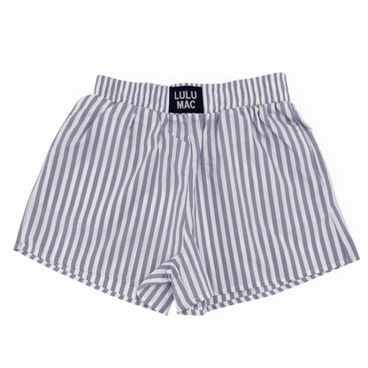LULU MAC GREY STRIPED BOXER SHORT
