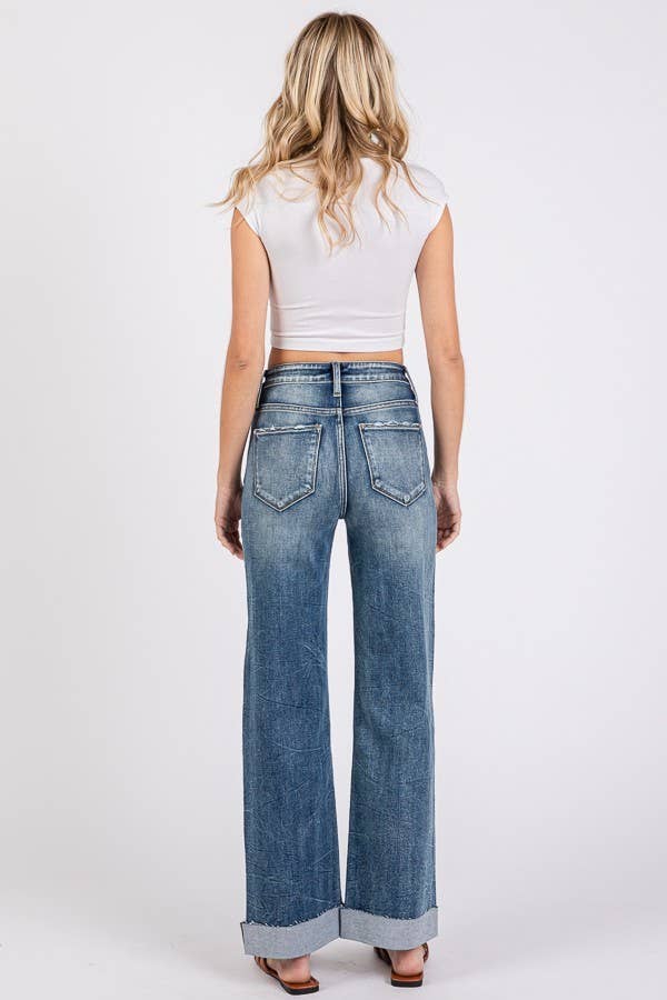 Petra Wide Leg Cuff Jean