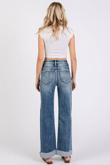 Petra Wide Leg Cuff Jean