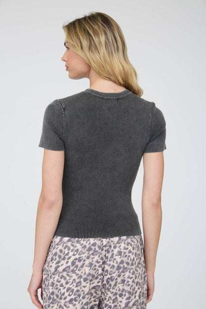 WASHED RIBBED CROP