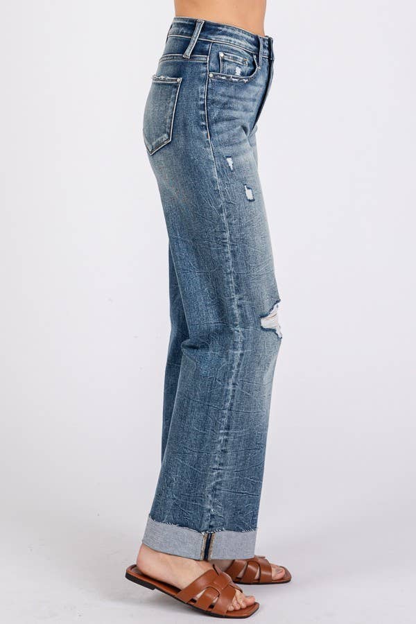 Petra Wide Leg Cuff Jean