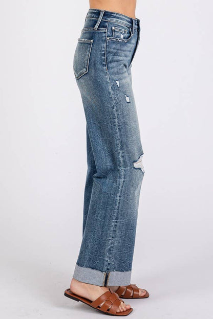 Petra Wide Leg Cuff Jean
