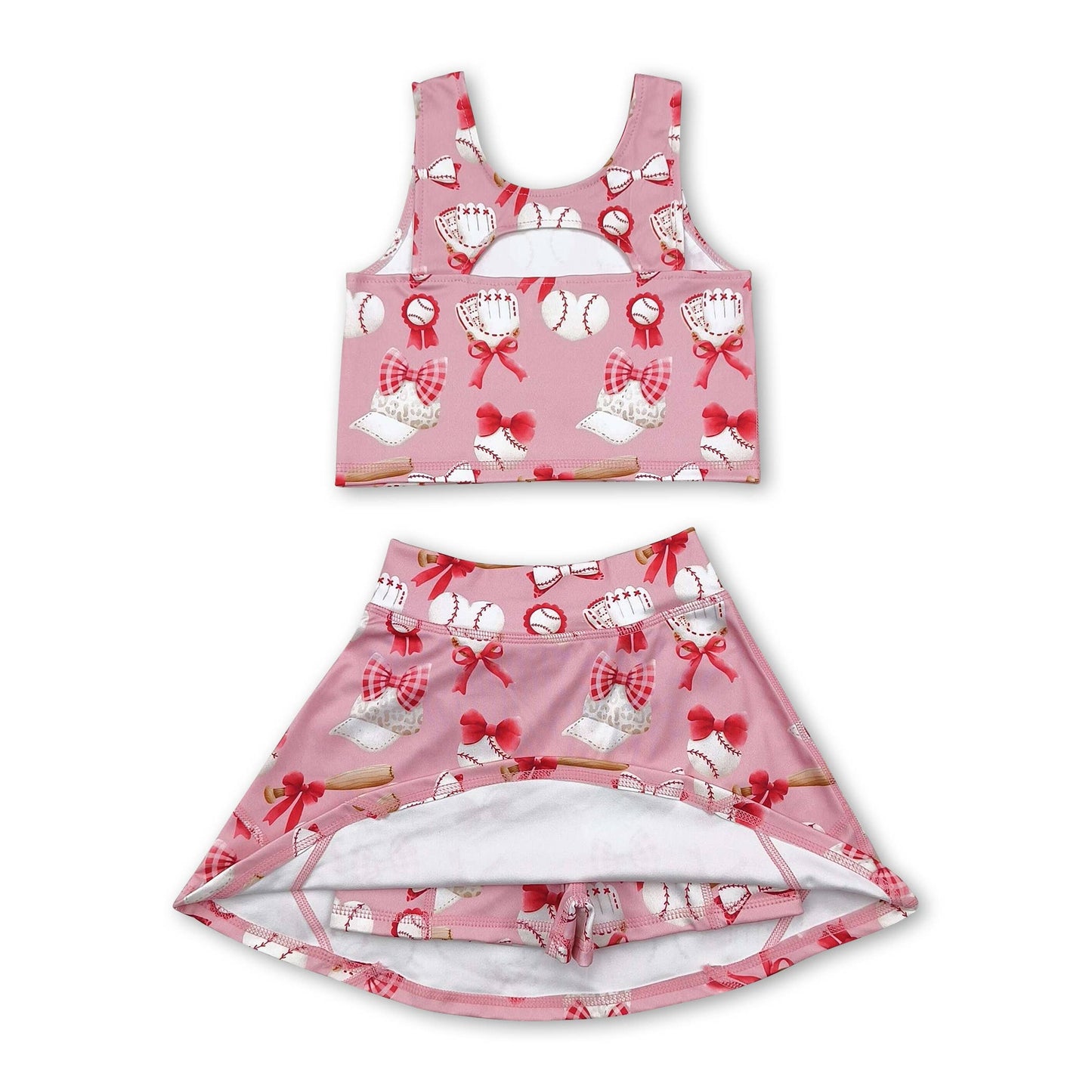 blue baseball girls clothing set