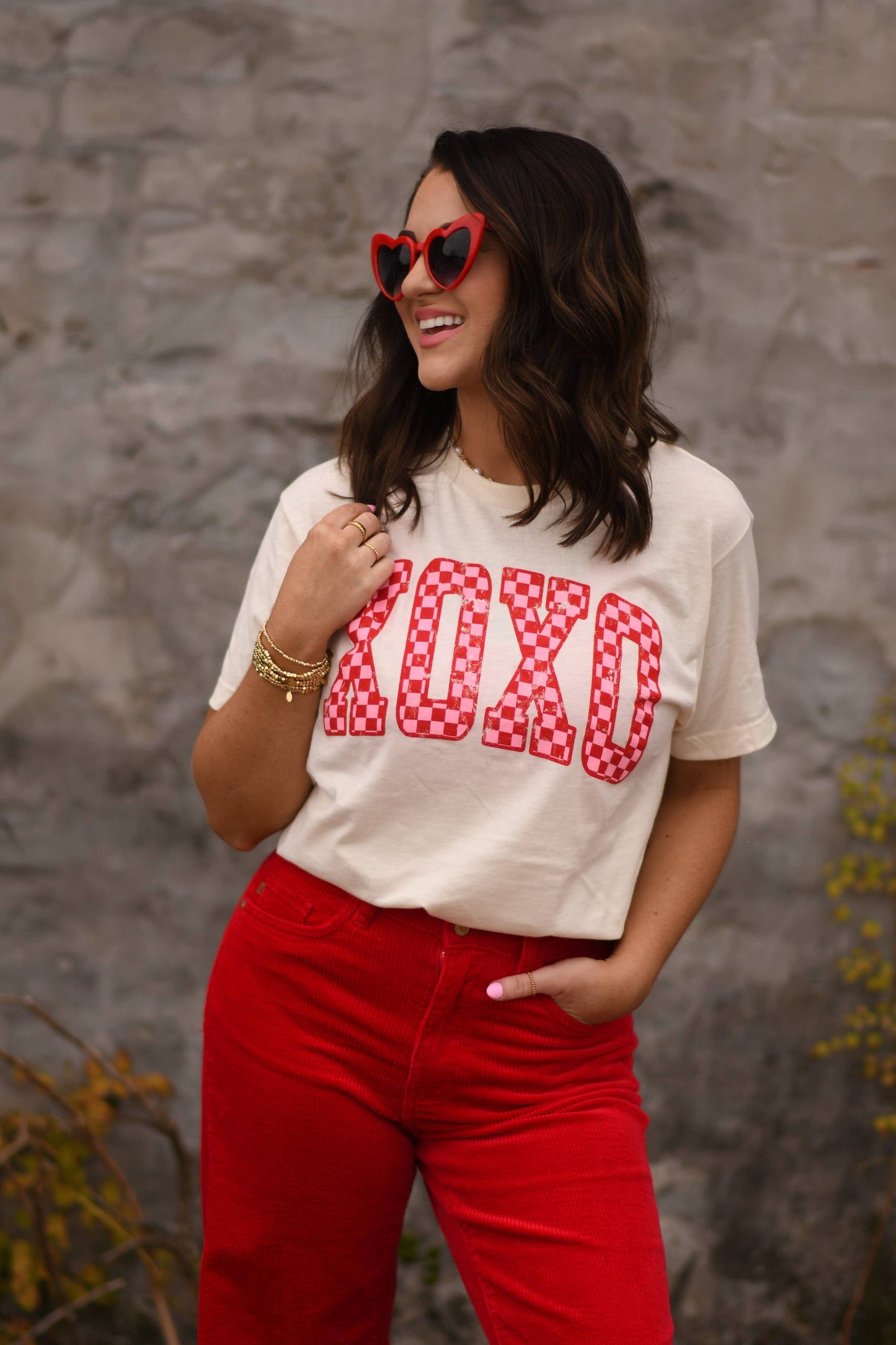 RTS XOXO Checkered Tee