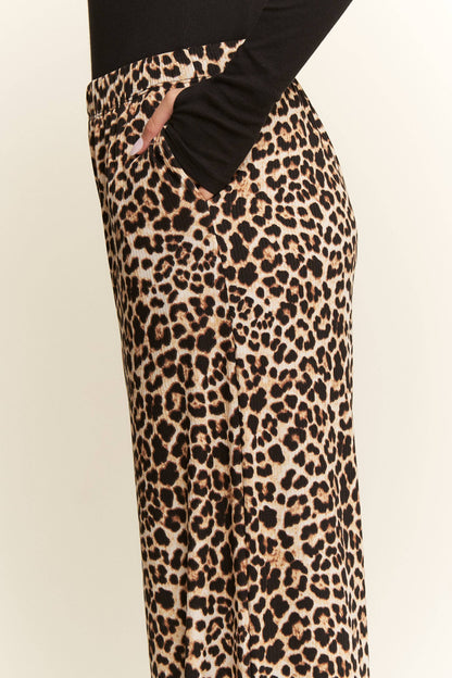 SPLIT LEOPARD-CHECKERED PANTS