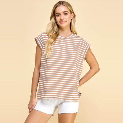 Striped Cap Sleeve Top