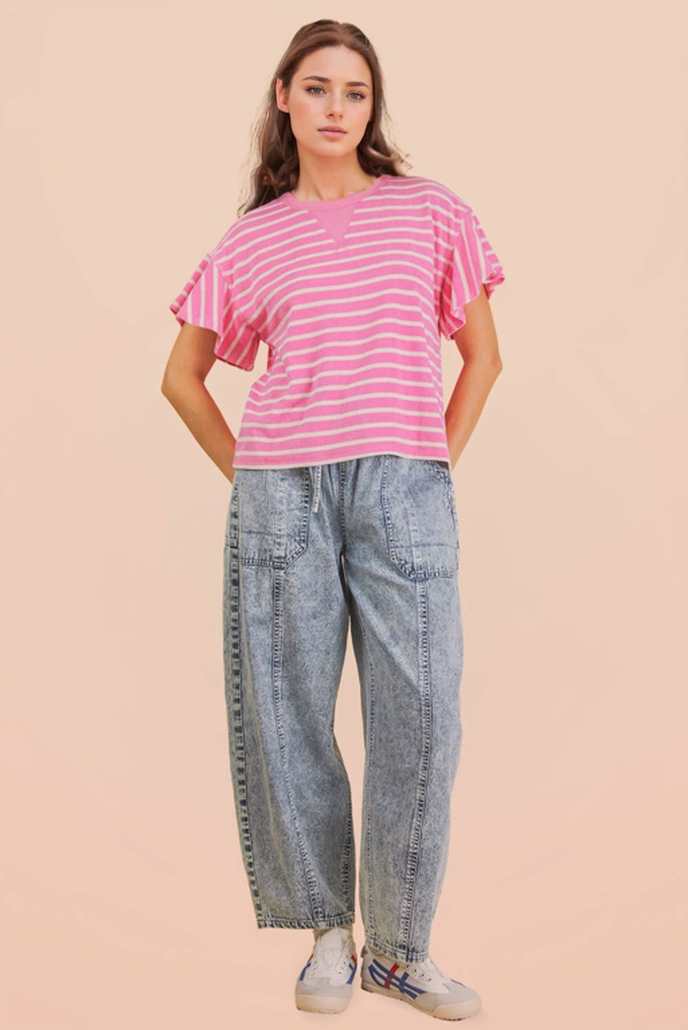 Oversized Casual Stripe Knit Top