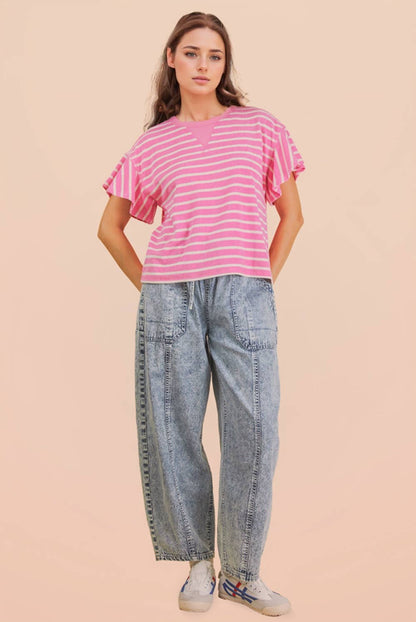 Oversized Casual Stripe Knit Top