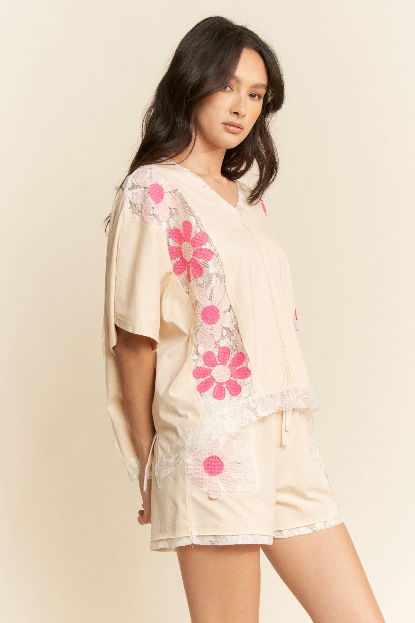 FLORAL PATCHWORK TOP