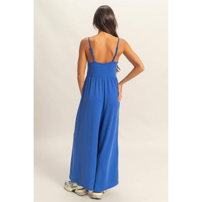 Scoop Neck Sleeveless Wide Leg Jumpsuit