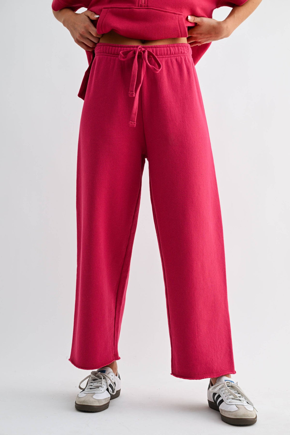Wide-Leg Fleece Pants