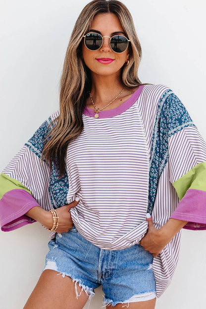 Stripe Floral Top