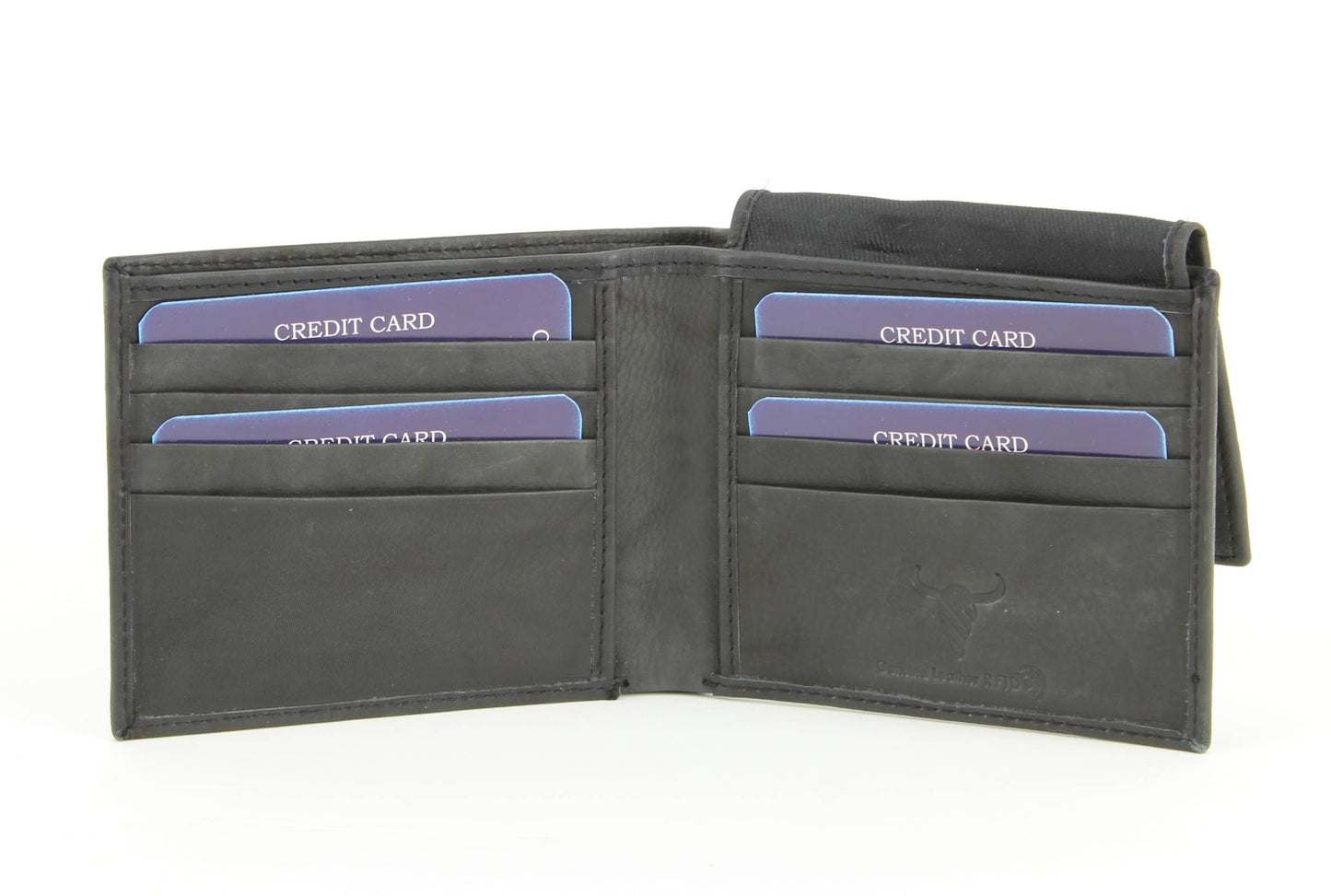 Bi-Fold Leather Wallet with Top Flap 15714