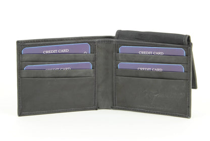 Bi-Fold Leather Wallet with Top Flap 15714