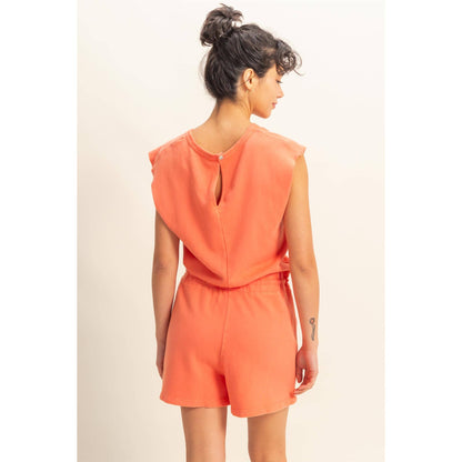 DZ25A773-Sleeveless Drawstring Waist Romper