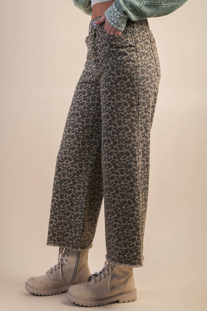 Leopard Straight Pants