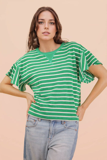 Oversized Casual Stripe Knit Top