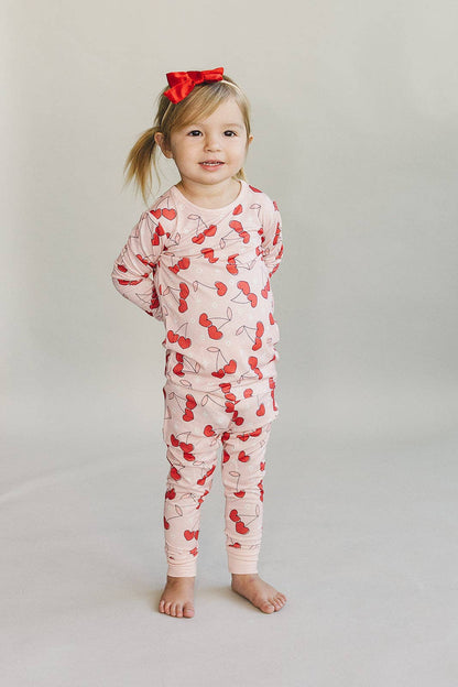 Bamboo Kids Clothing Two Piece Set | Cherry Heart