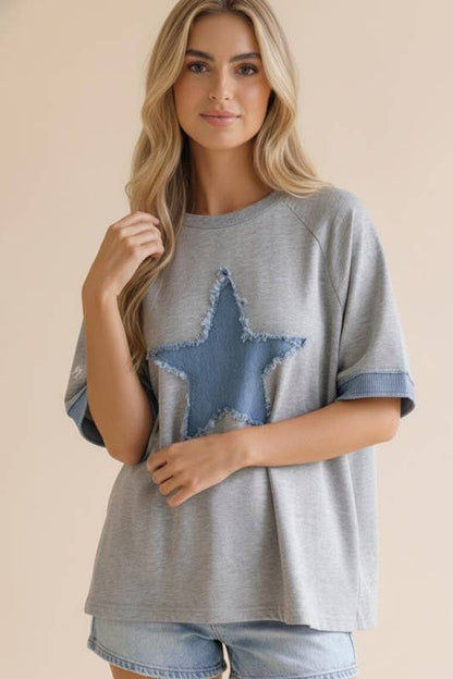 Denim Star Top - PLUS
