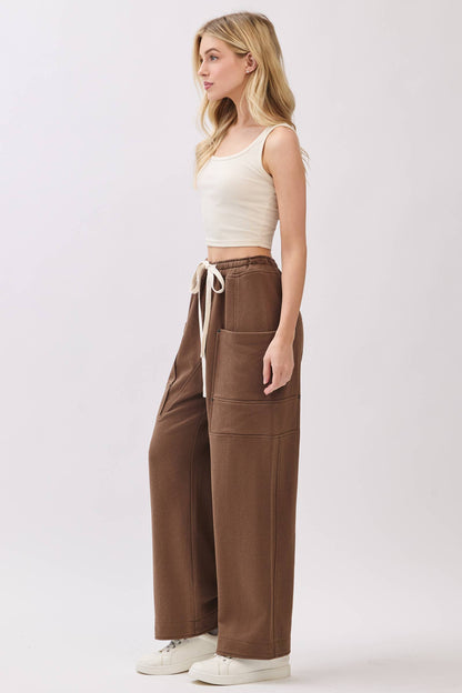 French Terry Wide-Leg Pants