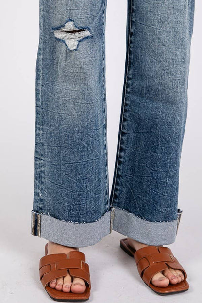 Petra Wide Leg Cuff Jean