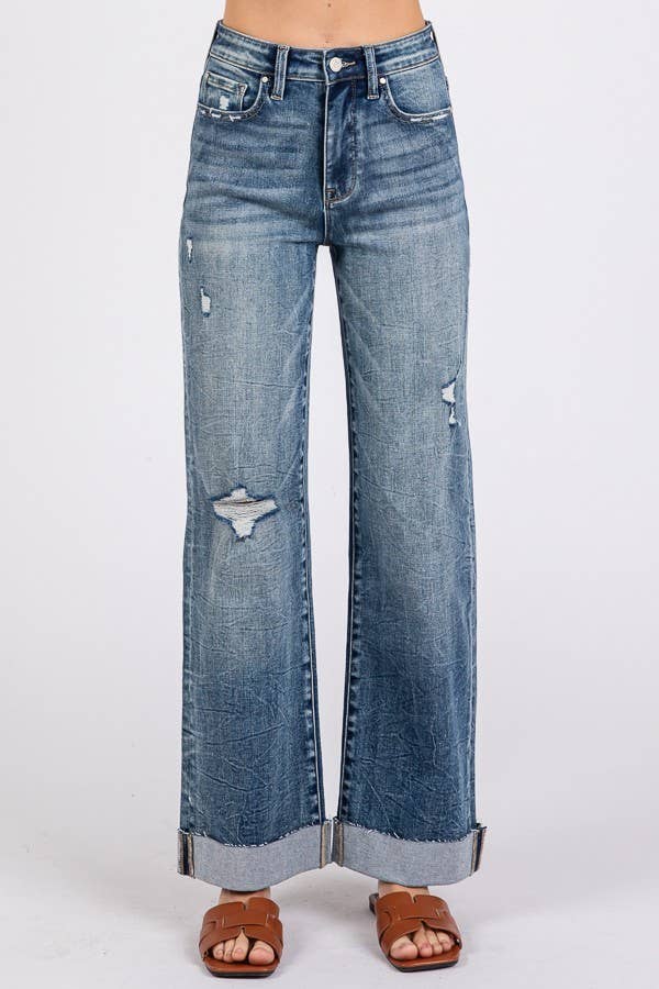 Petra Wide Leg Cuff Jean