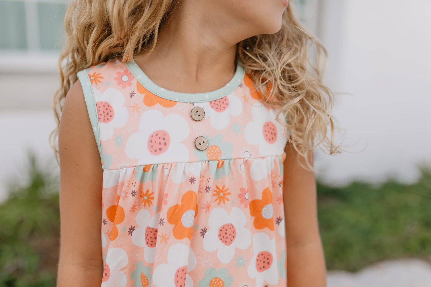 Kids Retro Flower Short Set