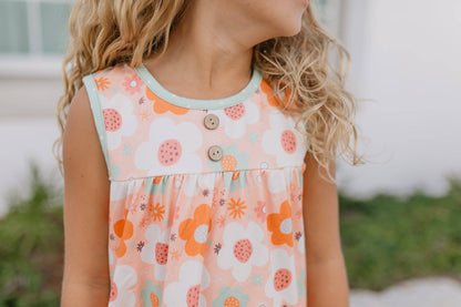 Kids Retro Flower Short Set