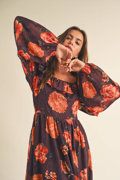 Ruffle Floral Dress