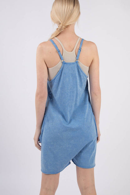 NP70359-Casual Sleeveless Washed Knit Romper