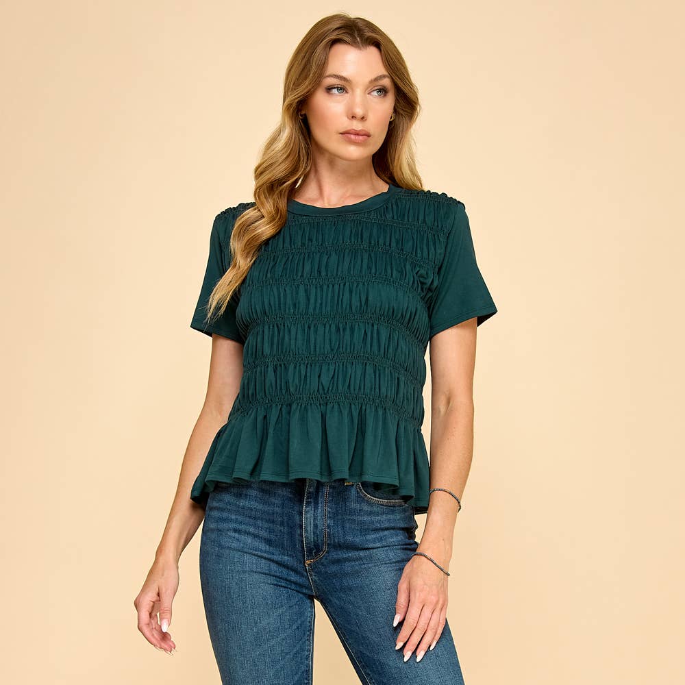 Solid Top with Smocked Detail