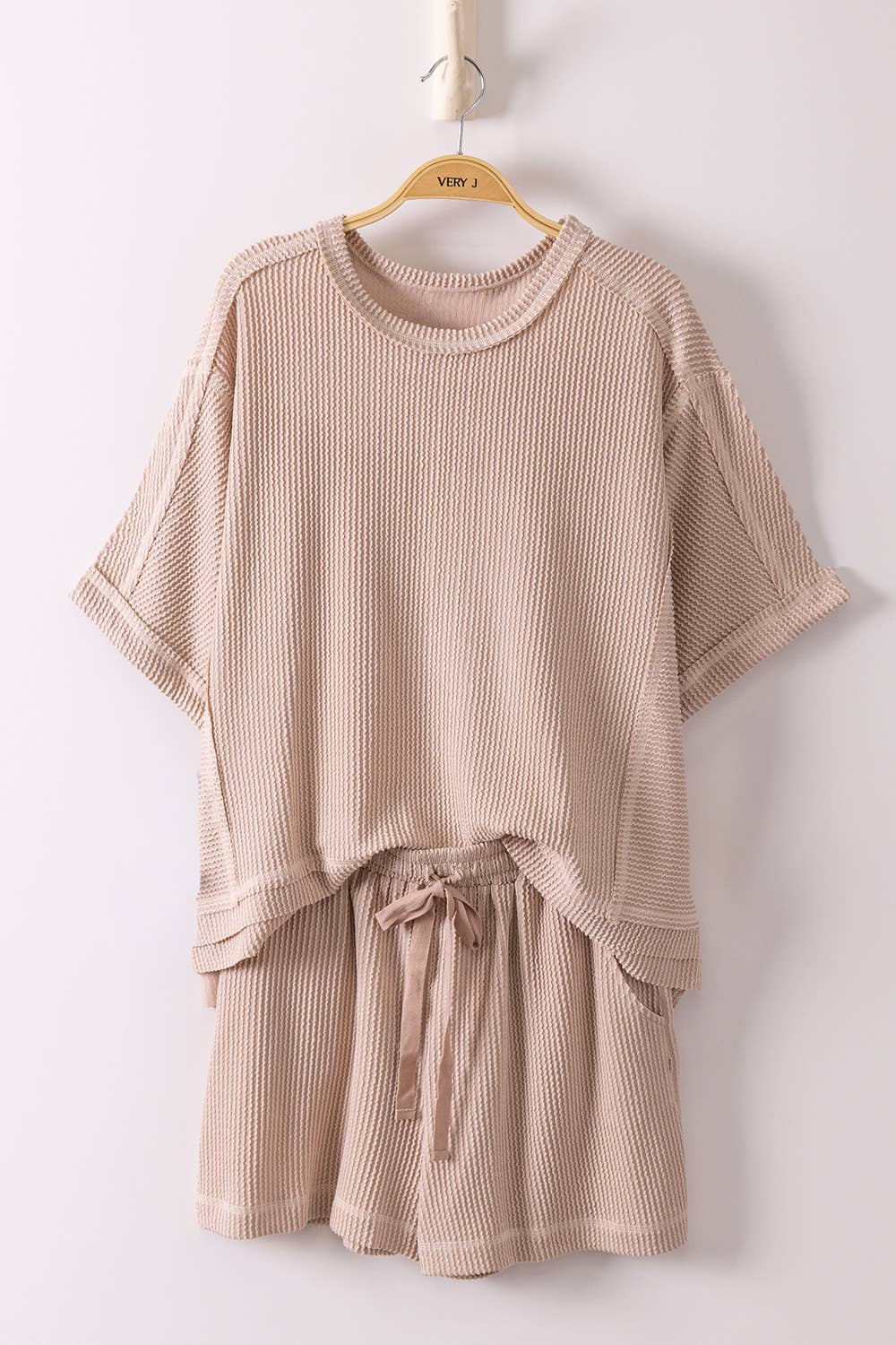 Ribbed Knit Shorts Set