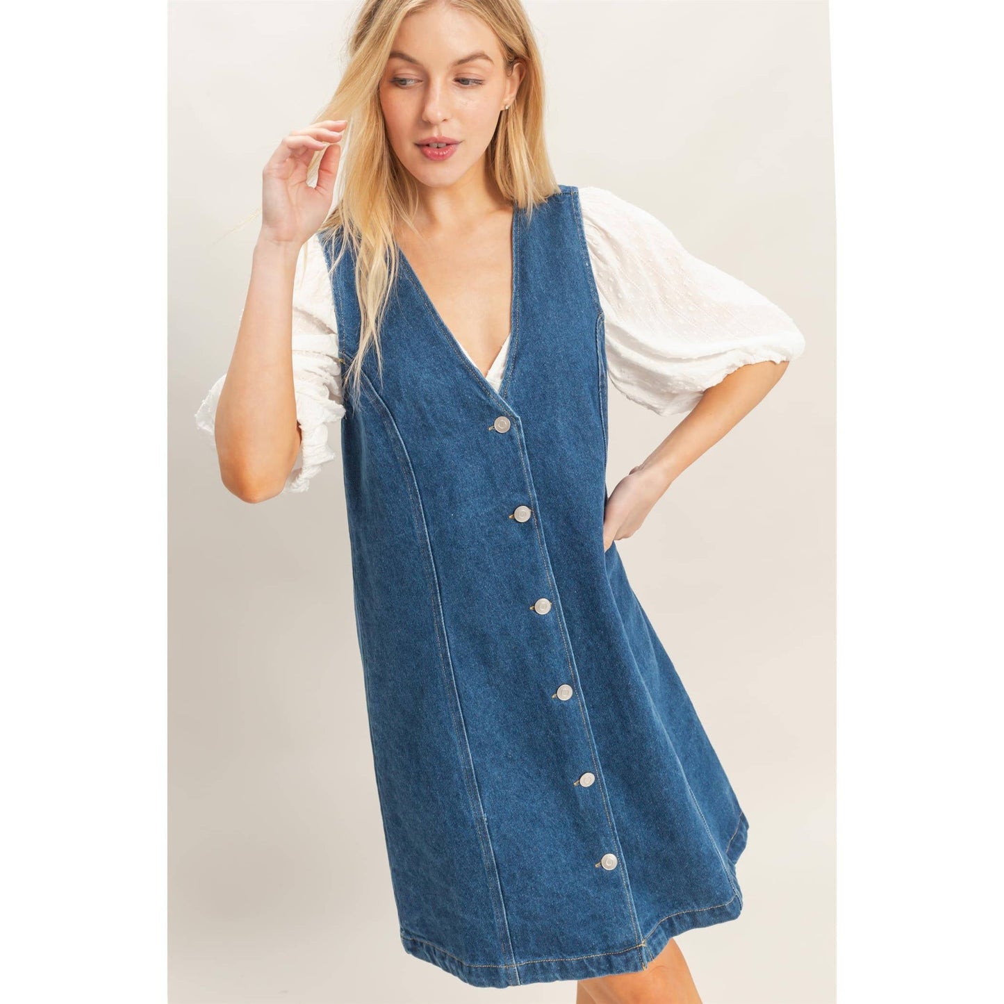 Button Down Denim Dress