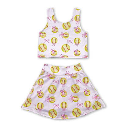 blue baseball girls clothing set