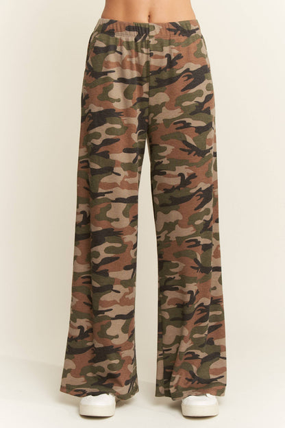 ARMY CAMO WIDE LEG PANTS