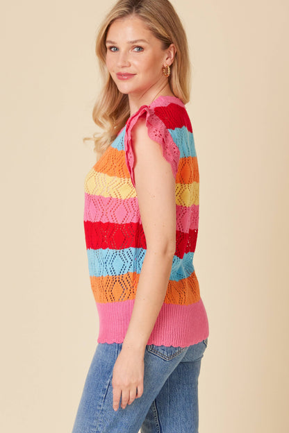 Color Blocked Knit Top