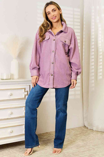 Heimish Cozy Girl Full Size Button Down Shacket